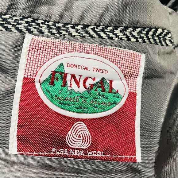 Vintage‎ Fingal Ireland Wool Herringbone Donegal Tweed Sport Coat 42R - Picture 11 of 11